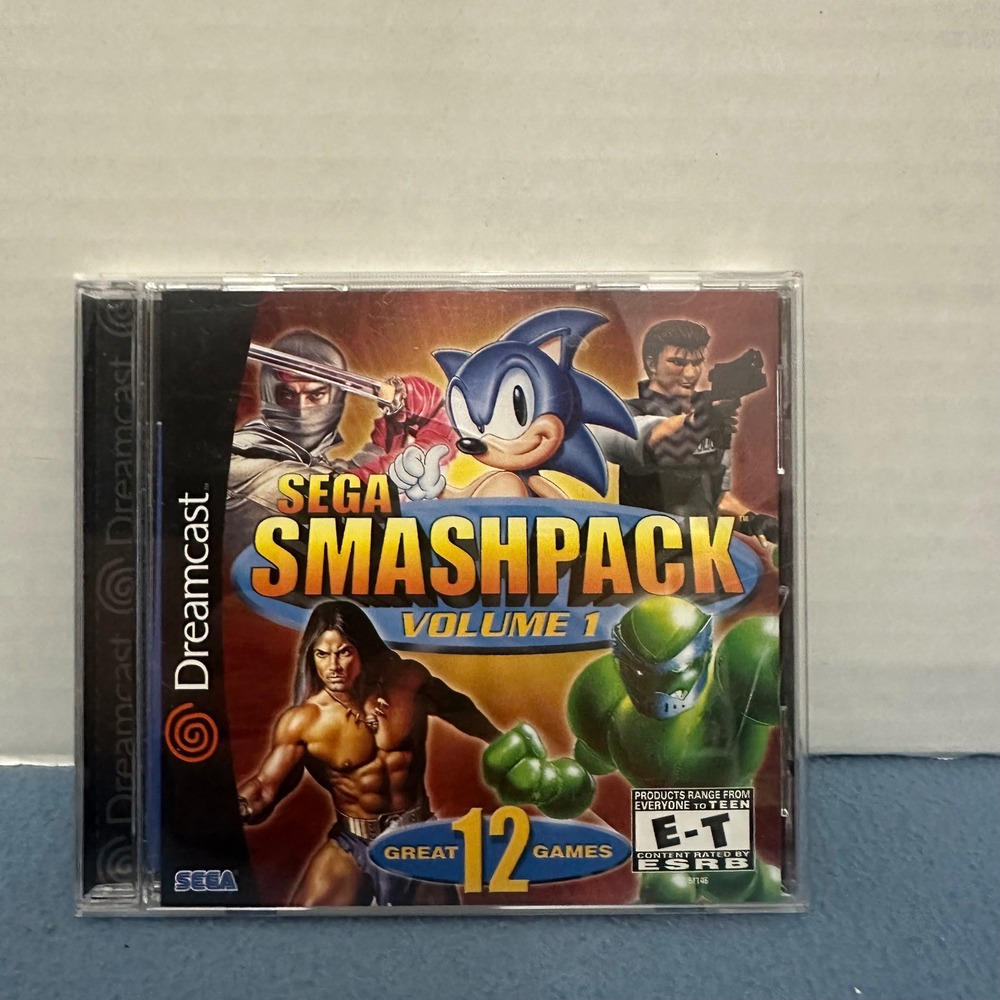 Sega Smash Pack Volume 1 Sega Dreamcast 12 Classic Games Sonic Golden Axe CIB